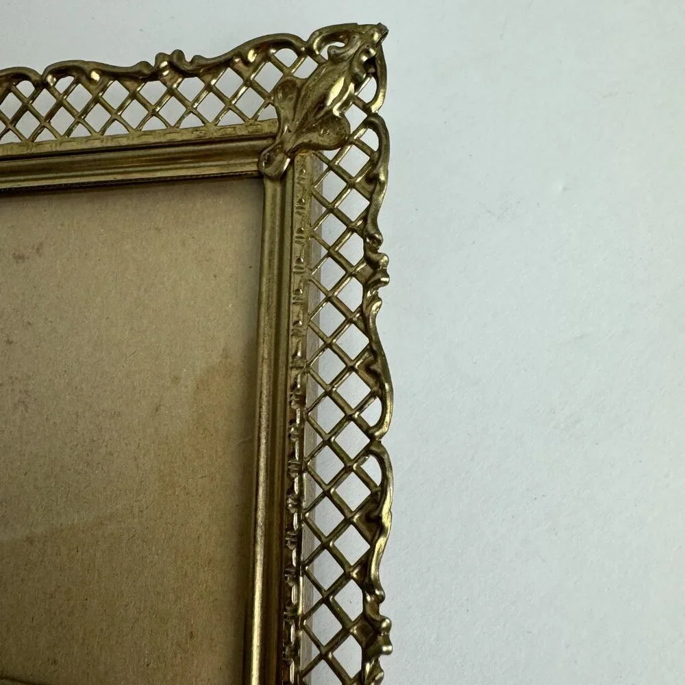 Vintage 9 x11 Gold Filigree Ornate Metal Picture Frame